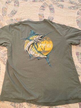 Columbia PFG Marlin Graphic Tee in Seafoam Green and Yellow